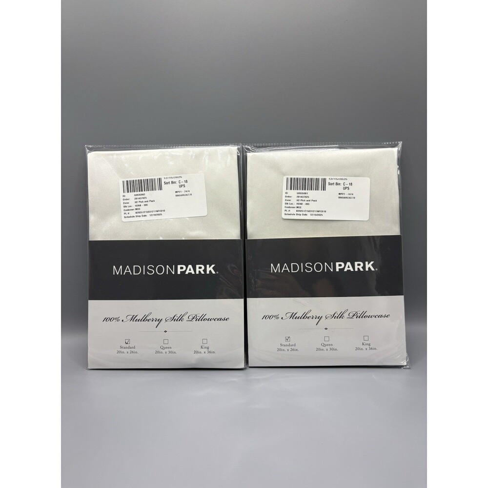 Madison Park Pillowcases (Set of 2), 100% Mulberry Silk, Ivory